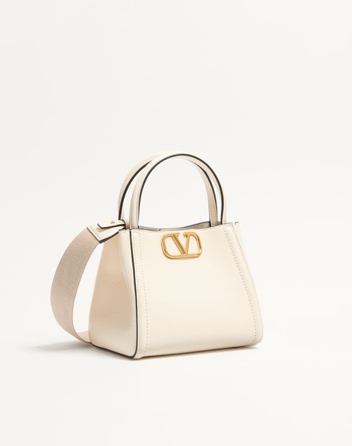Valentino Garavani - Valentino Garavani Alltime Small Handbag In Grainy Calfskin - Ivory - Woman - Top Handle Bags